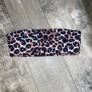 NEVER WORN, Leopard Bandeau Swimming Top